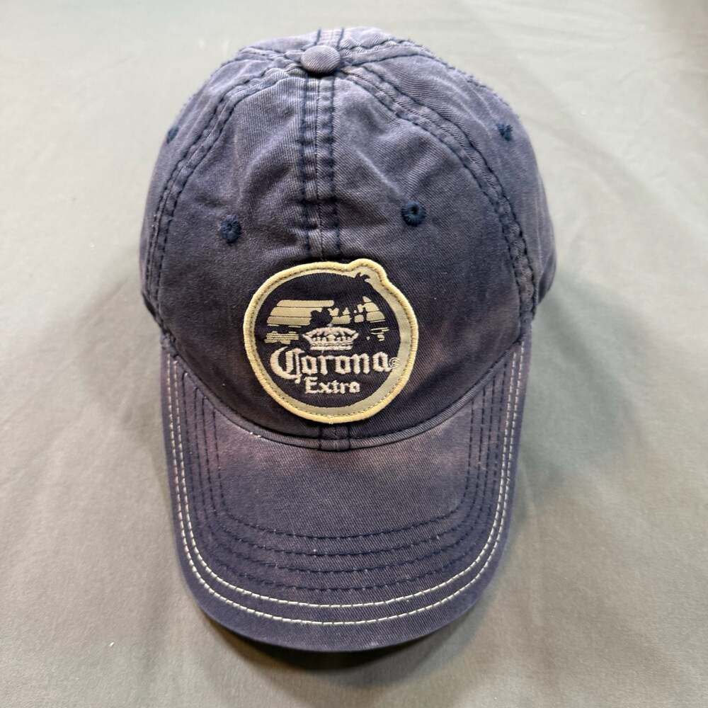 Corona Extra Navy Blue Relax Responsibly Distressed Baseball Cap Hat